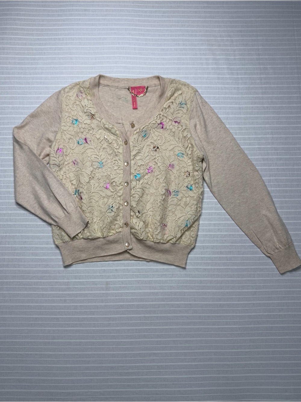 ✨ Charlotte Lace & Sequin Cardigan – Size Small
